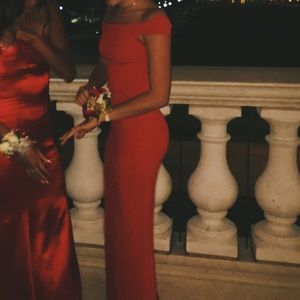 Red off the shoulder Dress